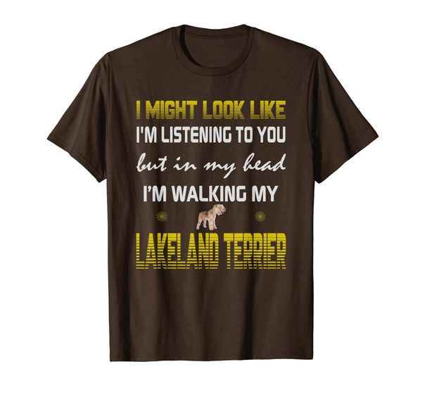 

i might look like, i'm walking my lakeland terrier dog gift t-shirt, White;black