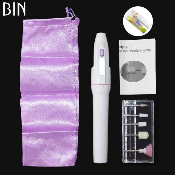 

portable mini electric battery 5 head manicure tool polishing machine