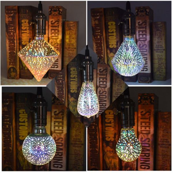 

bulbs 3d colourful star a60 st64 g80 g95 heart led edison bulb e27 220v lamp decoration novelty light holiday wedding party ampoule