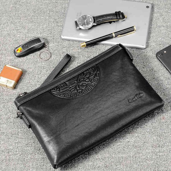 

hand bag card kolin handbag men's clip large capacity business envelope grab leather, Red;black