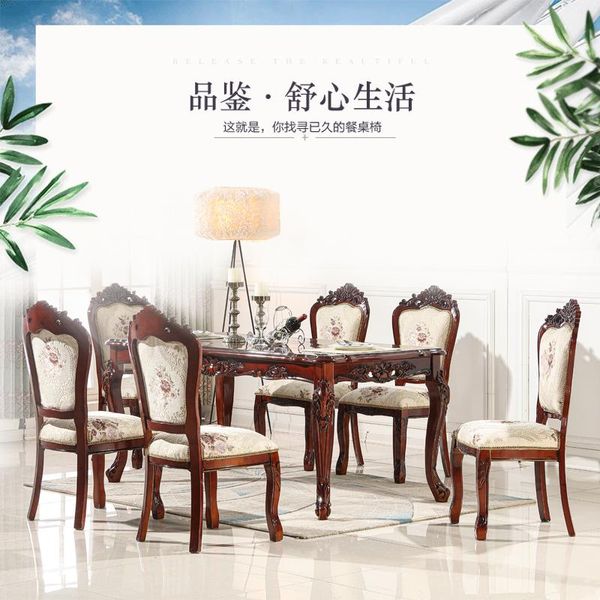 

living room furniture jane european luxury solid wood dining table and chair combination french villa restaurant