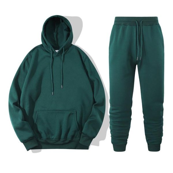 

men's hoodies & sweatshirts men's sets hoodies+pants spring autumn male casual solid color sweatshirt, Black