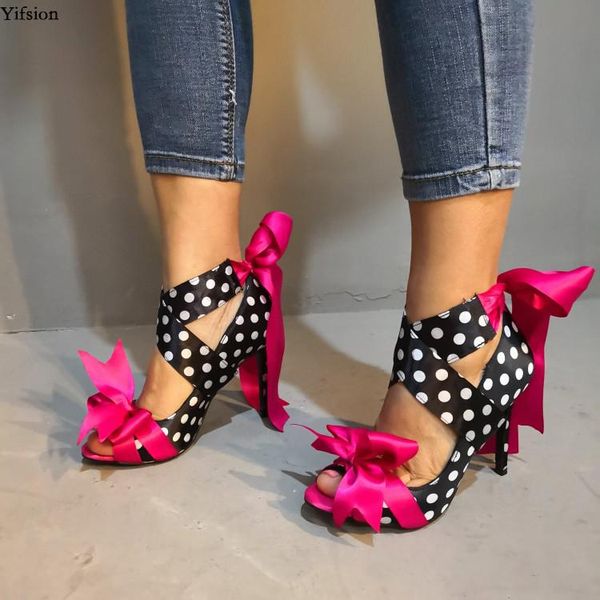 

olomm pretty polka dot women pumps thin high heels pointed toe gorgeous black party shoes plus us size 5-15 dress