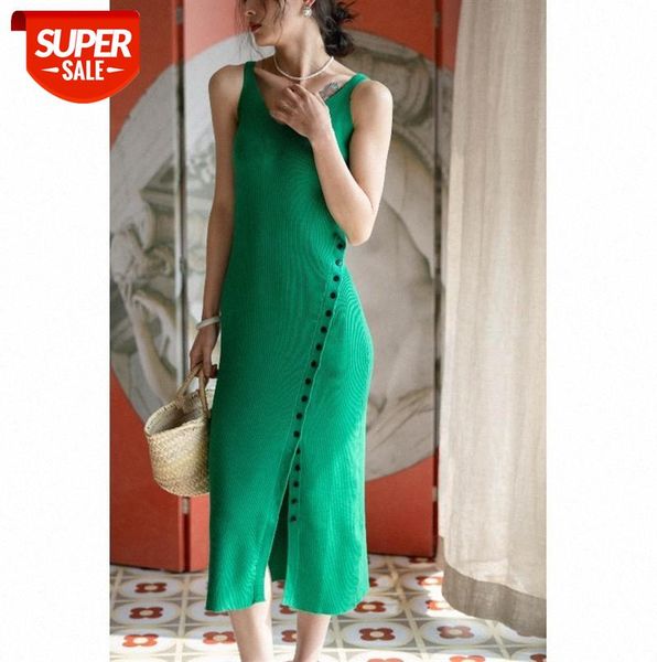 

ins slim-fit split button knit dress #lw5t, Black;gray