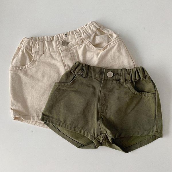 

children's korean version of the summer shorts for boys and girls loose western style simple solid color casual, Black