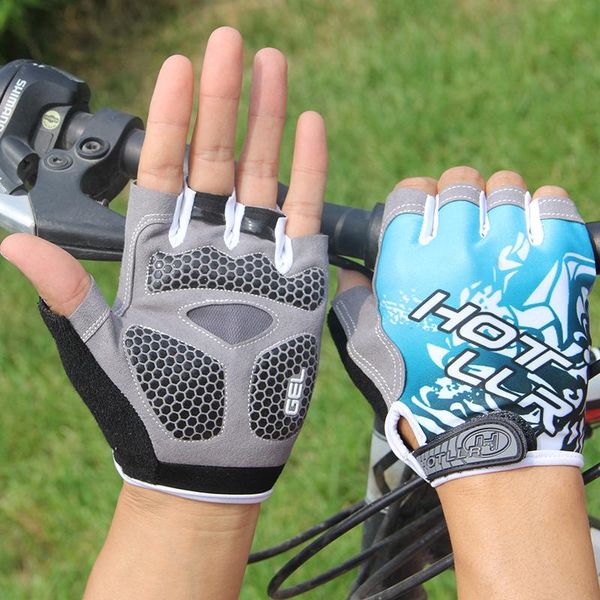 

cycling gloves gel bike sport bicycle half finger shockproof, Black
