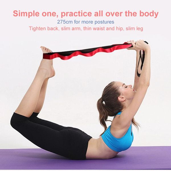 

resistance bands lengthened 12-segment nylon yoga belt stretching tension splitting auxiliary rope