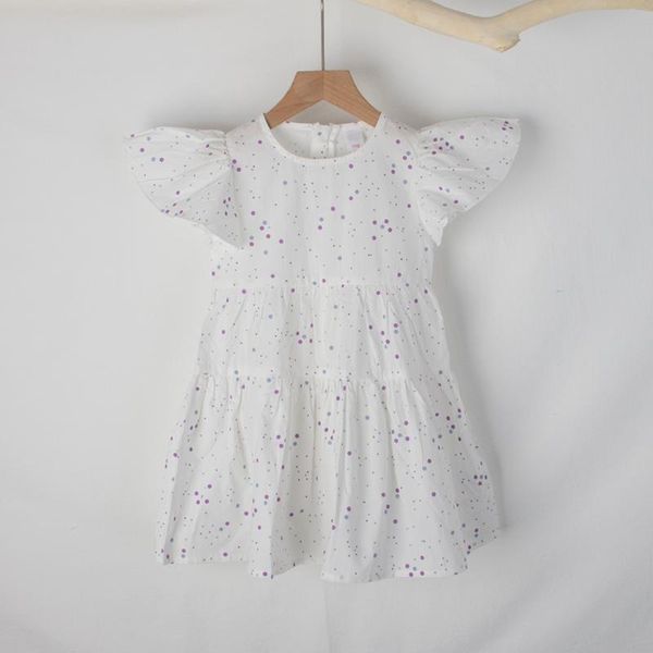 

girl's dresses summer kids girls casual girl baby polka dot ruffles costumes children cute vestidos clothes for 4-8 years, Red;yellow