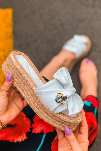 

slippers monica leather bee buckled white high-heeled, Black