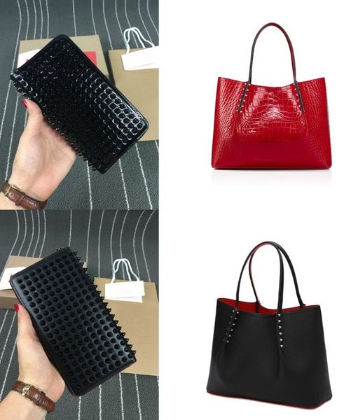 

2pic/set handbag+wallets fashio rivet women men shoulder bags genuine leather handbag rivets composite wallets spikes bow crossbody messenge