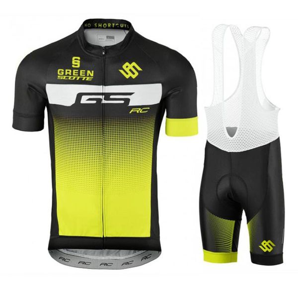 

summer full zipper scotte cycling jersey bib sets moisture wicking athletic 19d-padded short bicycle racing, Black;blue