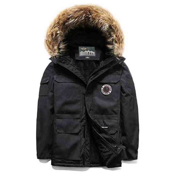 

winter canadian goode jacket parkas tnf cotton padded clothes plush thickened mens womens medium large warm gooses map table parker coat, Black