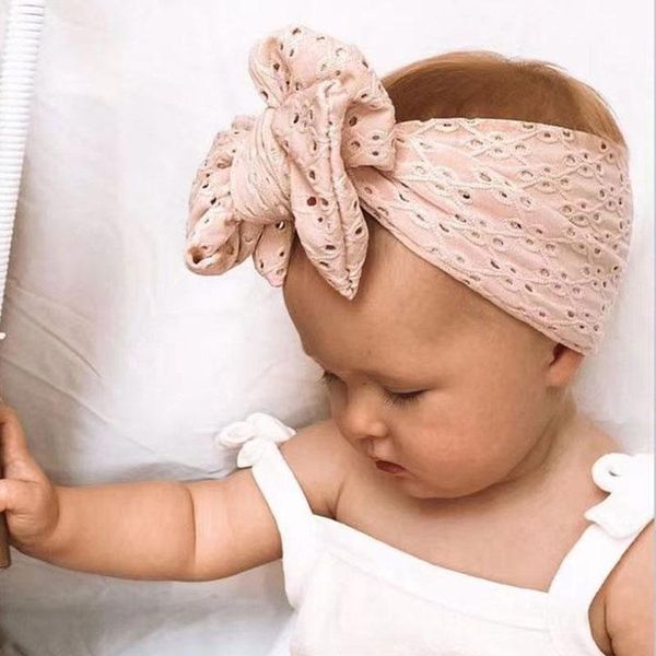 

hair accessories big bow baby girl headband soft mesh turban hedband toddler kids headwear elastic infant born, Slivery;white