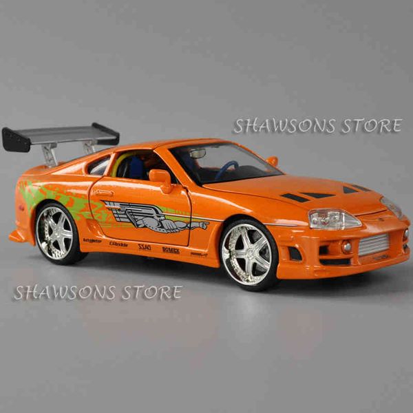 

die cast metal sports car, scale 1:24, miniature replica toyota super brian