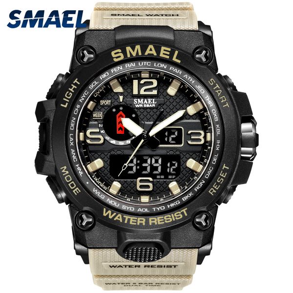 Orologio militare da uomo 50m Orologio da polso impermeabile LED Orologio al quarzo Uomo relógios masculino 1545 Orologi sportivi Uomo S Shock