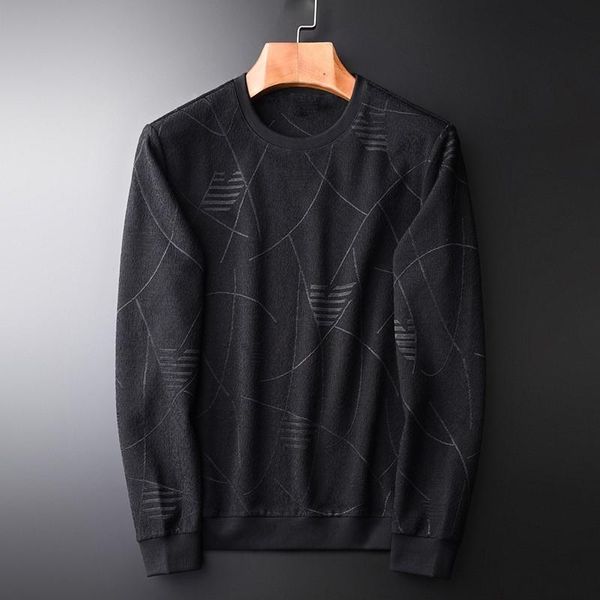 

men's hoodies & sweatshirts black sweatshirt male luxury round collar solid color mens fashion combined fabric slim fit men 4xl