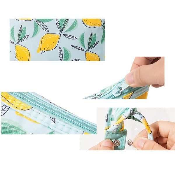 

cosmetic bags & cases 2pcs portable travel makeup organizer large capacity printed toiletry pouch purse