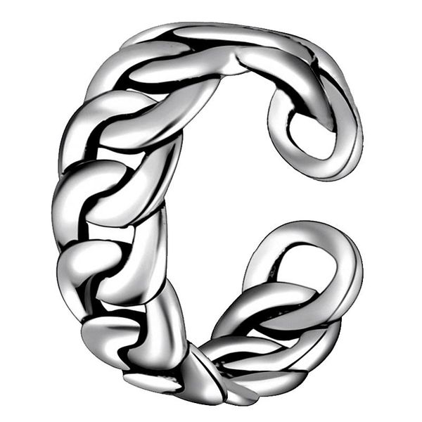 

cluster rings cuban chain adjustment split ring stainless steel simple hip hop finger party banquet couple creative, Golden;silver