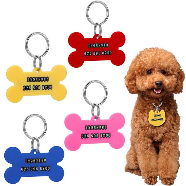 

dog tag,id card diy number letter pet id tags plastic personalized collars name gifts for collar tag