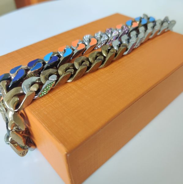 

fashion necklace men and women necklace trendy wild necklace titanium steel statement send box, Golden;silver