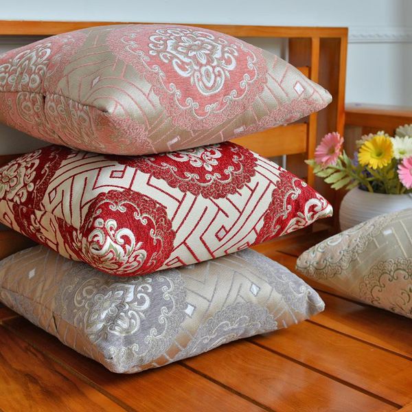 Cuscino/cuscino decorativo di lusso jacquard elegante fodera in ciniglia floreale per divano camera da letto cuscino decorativo per la casa