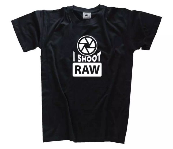 

i shoot raw - fotografia fotocamera fotograf t-shirt s-xxxl nuovo, White;black