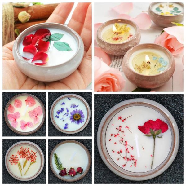 

candles flower candle soy wax scented with ceramic cup container birthday wedding party home decoration gift