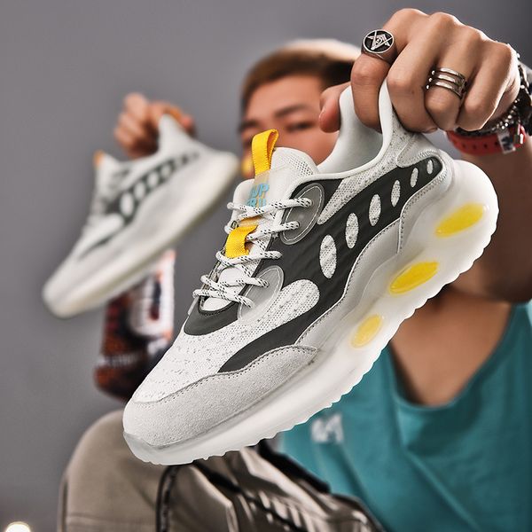 

464748 size mens shoes 2021 new fashion shoes spring sneakers thick sole increased summer breathable ins coconut shoes cross-border, Black;white
