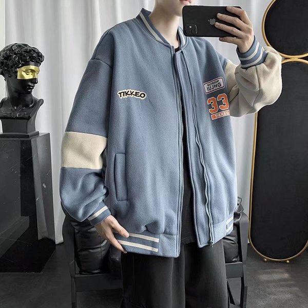 

men's jackets hip hop veste americaine baseball jacket men letter leather sleeve college style streetwear harajuku bomber coat unisex, Black;brown