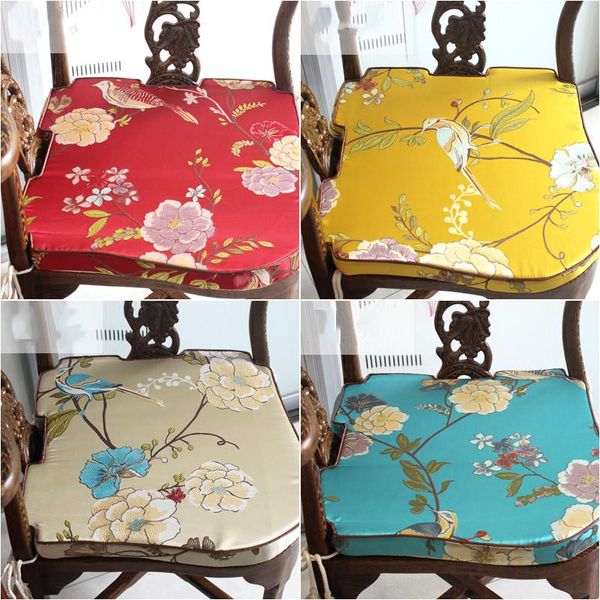 

cushion/decorative pillow custom chinese jacquard silk brocade trigon chair gap pad concave seat cushion anti-slip irregular with zipper sit