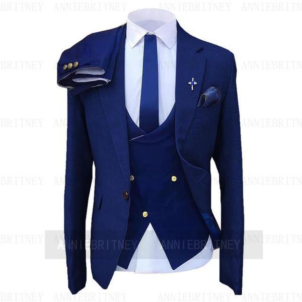 

men's suits & blazers 2021 latest navy blue business specially slim wedding groom sewn custom tuxedo male blazer jacket vest pants 3 pi, White;black