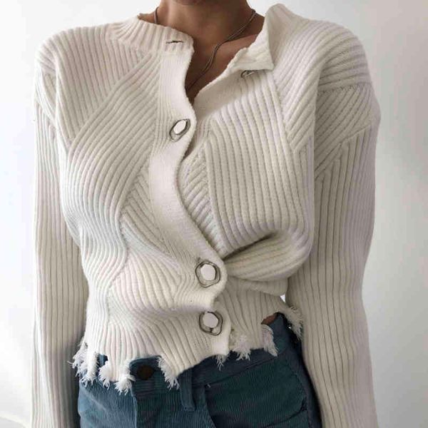 

women's sweaters white grey knitted sweater women fashion knitwear single breasted winter ripped tunic short pull femme long, White;black
