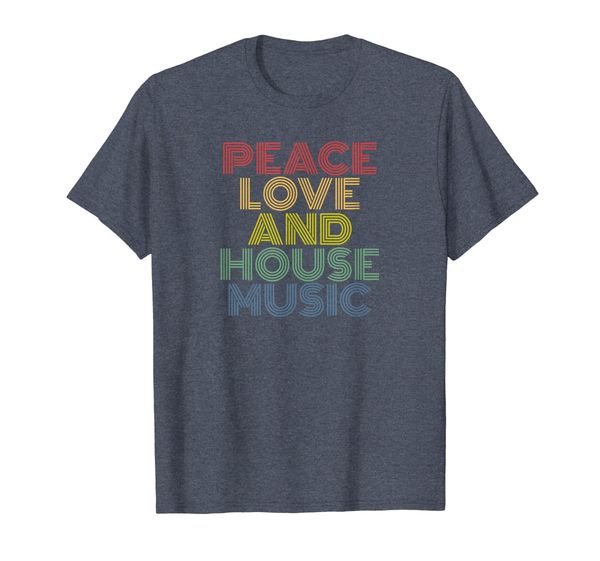

peace love and house music t shirt edm festival rave, White;black