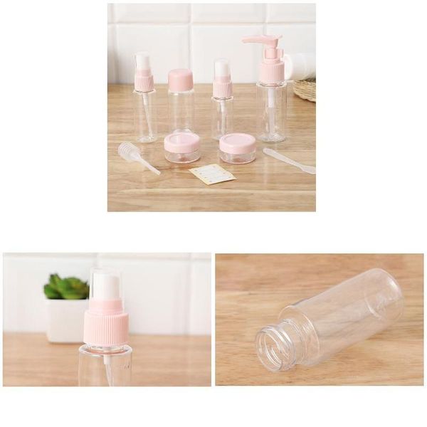 

storage bottles & jars 1 set empty bottle portable cosmetic dispenser spray pressed pump container for travel j9