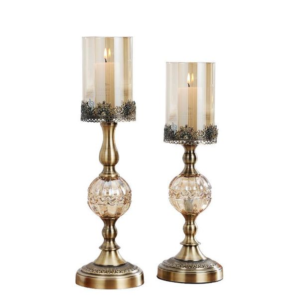 

metal glass candle stand holders decoration candlestick creative table living room ornaments