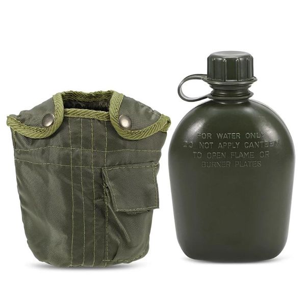 

water bottle arrivels outdoor sport military aluminum with army green cloth cover for camping picnic travel #40