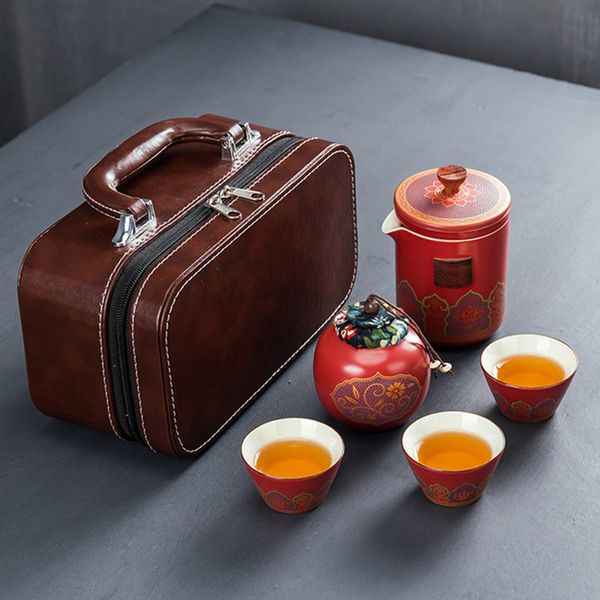 

ceramic tea set chinese style printing teas cup suit modern