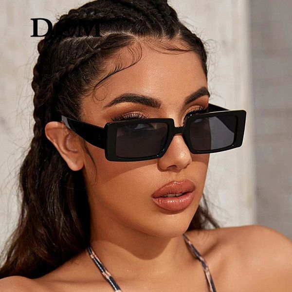 

dcm trendy rectangle sunglasses women green fluorescent street shooting glasses black thick frame fashion women's cool sunglasses glass, White;black