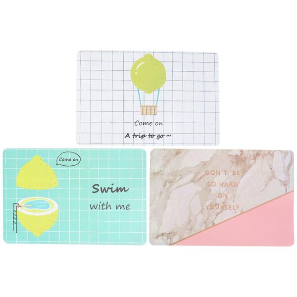 

mouse pads & wrist rests 3pcs delicate deskcushion adorable computer desk mat simple pad non-slip for home office school (marble 4 +