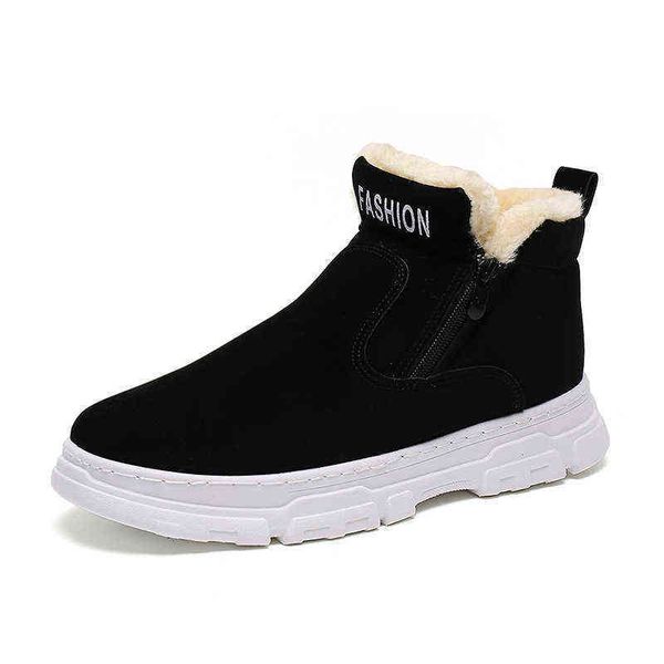 

2021 winter medium tube leisure snow boots outdoor psh warm cotton sho fashion round head bread, Black