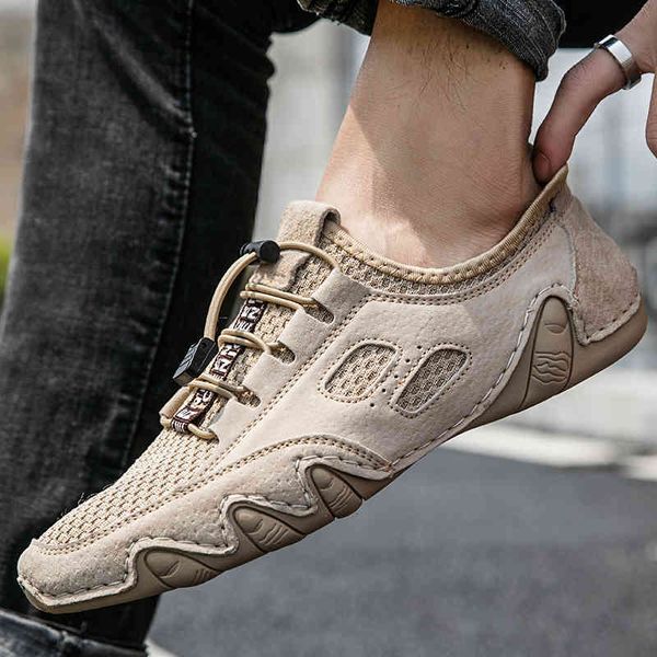 

dress shoes men breathable casual mesh sneakers fashion massage sole summer mesh male flat 2y1f, Black