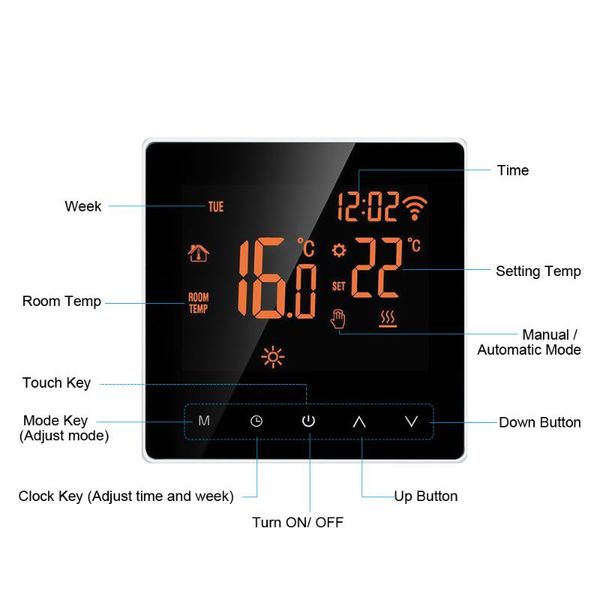 

smart home control wi-fi thermostat digital temperature controller programmable electric floor heating for office el