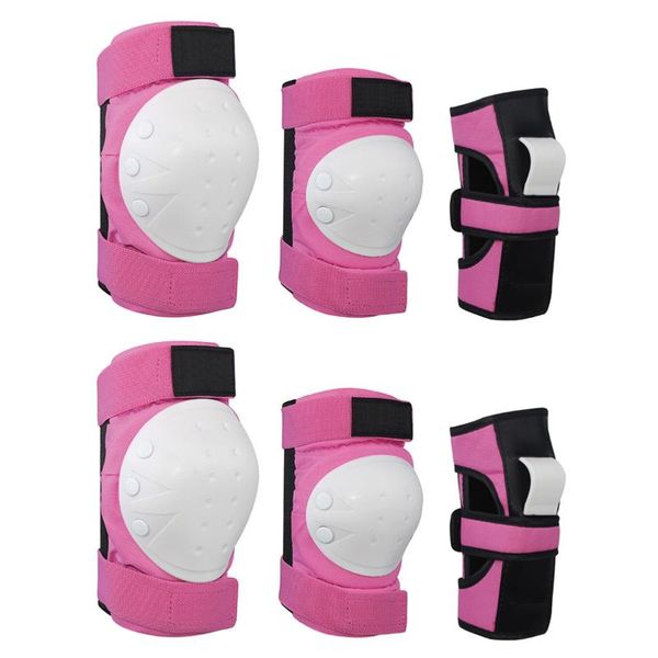 

kids/adults 6pcs knee pad elbow wrist pads protective guards set for cycling children skating bike &, Black;gray
