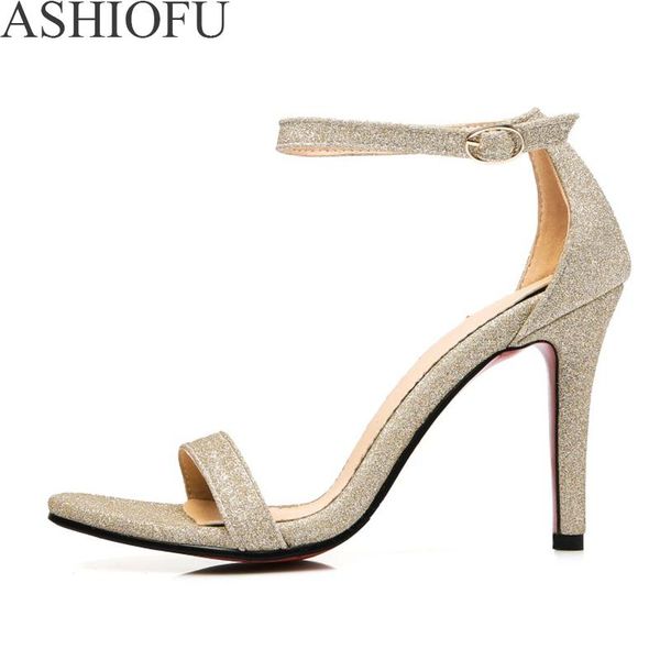 

womens high heel sandals open-toe buckle strap party prom summer shoes fashion shiney evening, Black