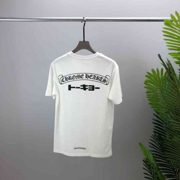 

summer new ch crowe short sleeve men's t-shirt cross sanskrit printing fashion brand, White;black