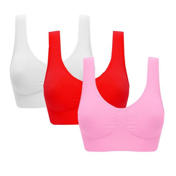 

yoga outfit 3 pcs sport vest bra for women summer double plus size strapless bandeau tube removable padded stretchy camisoles