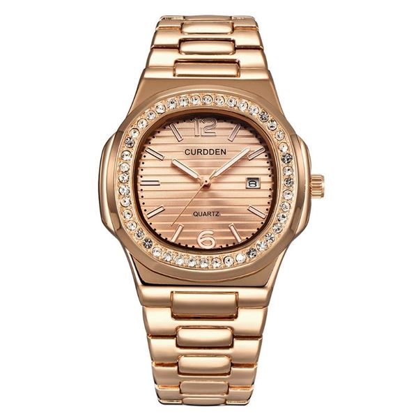 

wristwatches fashion luxury men's quartz watches men gold diamond wristwatch for boyfriends family value gift relogio masculino, Slivery;brown