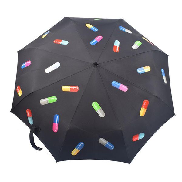 

umbrellas creative design umbrella women's solid color automatic folding portable sunshade uv protection