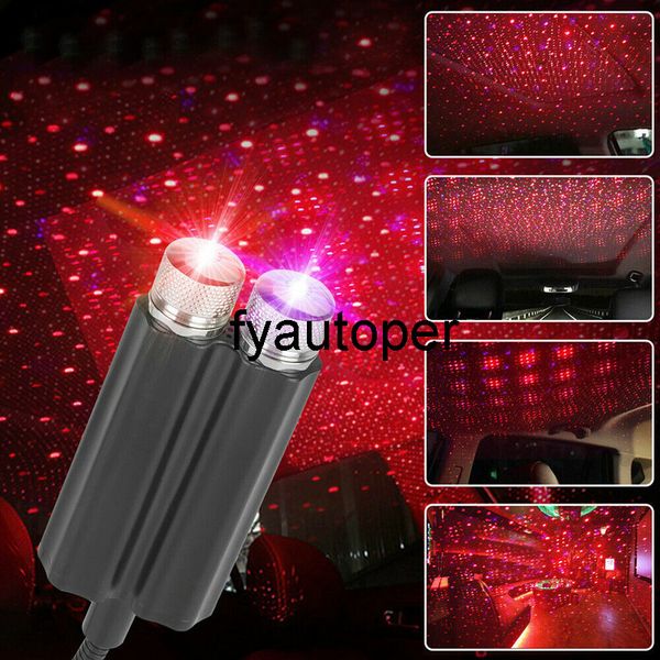 Carro de USB Tuning Interior Peças de Interiores Atmosfera Starry Sky Lâmpada Estrela Night Night LED Projetor Plástico Carro Decoração Acessórios