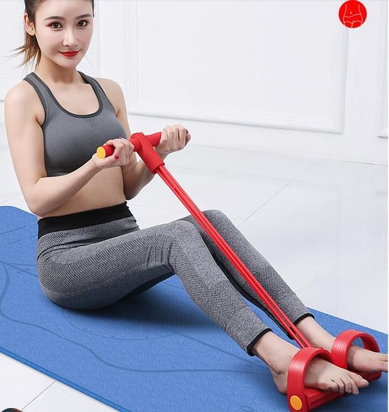 

four elastic resistance band rope exercise equipment yoga pilates workout latex tube pull fitness outdoor bands